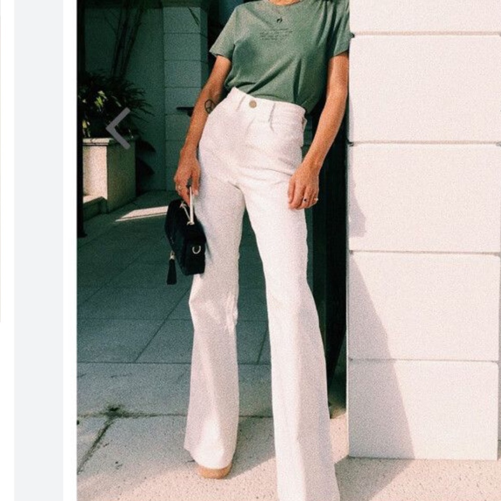 White flare jeans